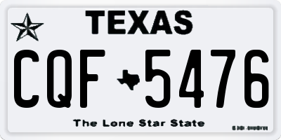 TX license plate CQF5476