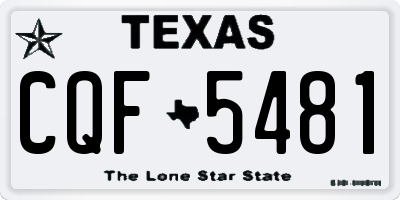 TX license plate CQF5481