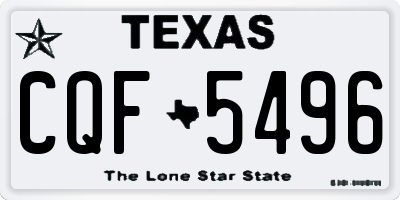 TX license plate CQF5496