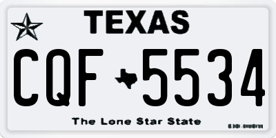 TX license plate CQF5534