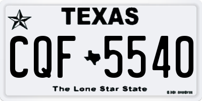 TX license plate CQF5540