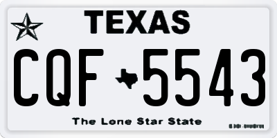 TX license plate CQF5543