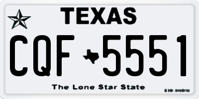 TX license plate CQF5551