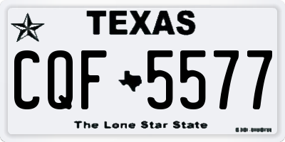 TX license plate CQF5577