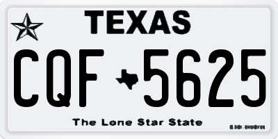 TX license plate CQF5625