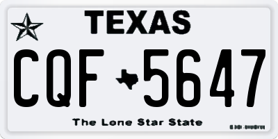 TX license plate CQF5647