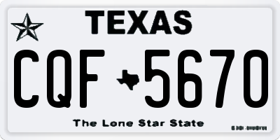 TX license plate CQF5670