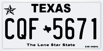TX license plate CQF5671