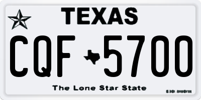 TX license plate CQF5700