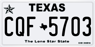 TX license plate CQF5703