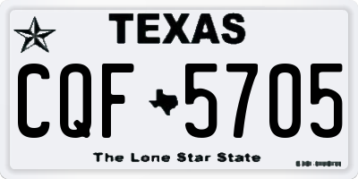 TX license plate CQF5705