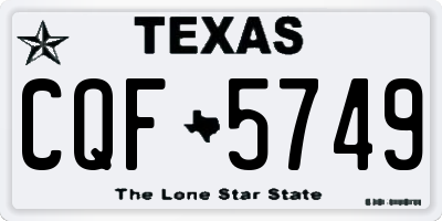 TX license plate CQF5749