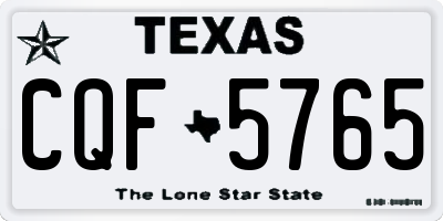 TX license plate CQF5765