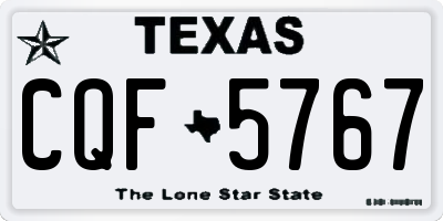 TX license plate CQF5767