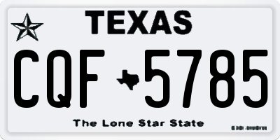 TX license plate CQF5785
