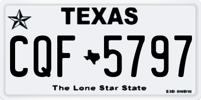 TX license plate CQF5797