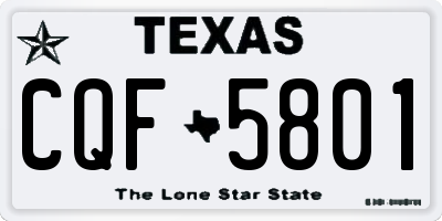 TX license plate CQF5801