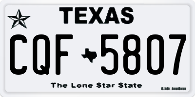 TX license plate CQF5807