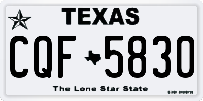 TX license plate CQF5830