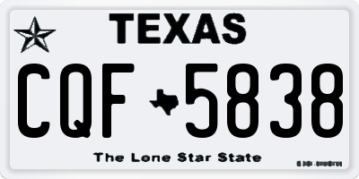 TX license plate CQF5838