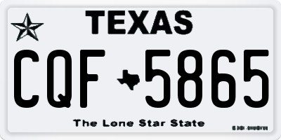 TX license plate CQF5865