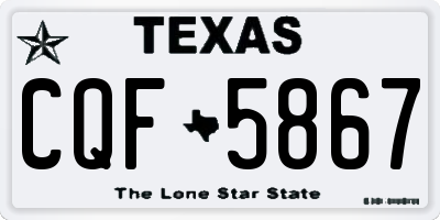 TX license plate CQF5867