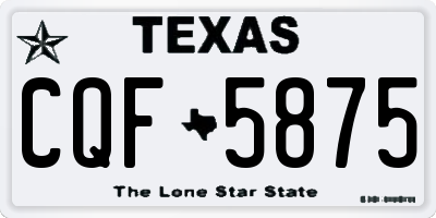 TX license plate CQF5875