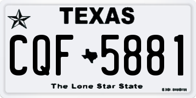 TX license plate CQF5881