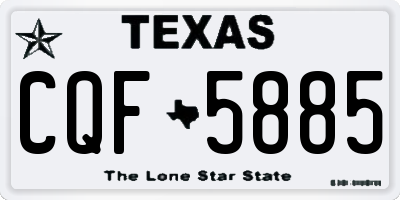 TX license plate CQF5885