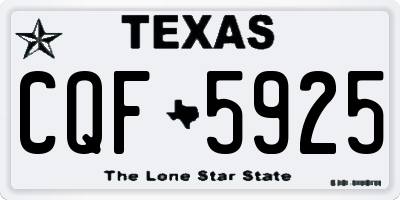 TX license plate CQF5925