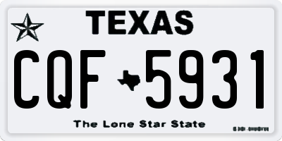 TX license plate CQF5931