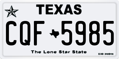 TX license plate CQF5985