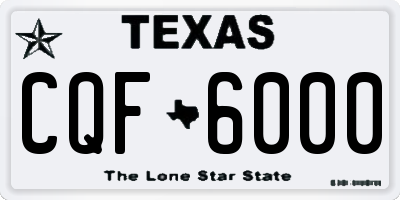 TX license plate CQF6000