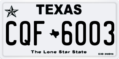 TX license plate CQF6003