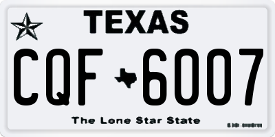 TX license plate CQF6007