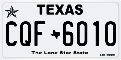 TX license plate CQF6010