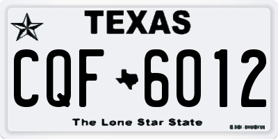TX license plate CQF6012
