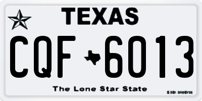 TX license plate CQF6013