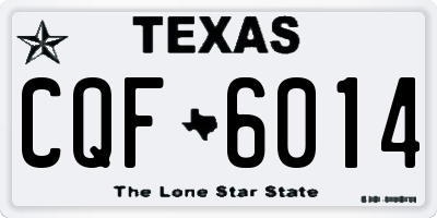 TX license plate CQF6014