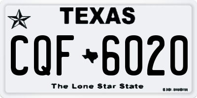 TX license plate CQF6020