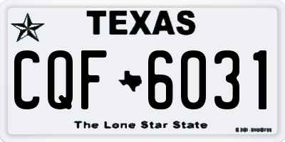 TX license plate CQF6031