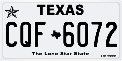 TX license plate CQF6072
