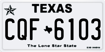 TX license plate CQF6103