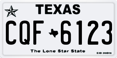 TX license plate CQF6123