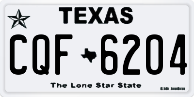 TX license plate CQF6204