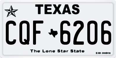TX license plate CQF6206