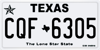 TX license plate CQF6305