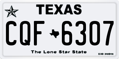 TX license plate CQF6307
