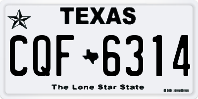 TX license plate CQF6314