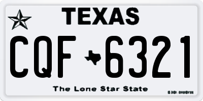 TX license plate CQF6321